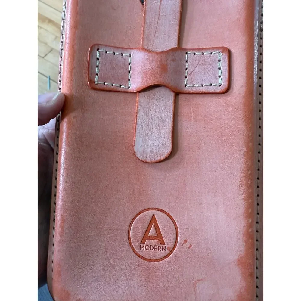 Audrey Modern Ace phone case purse leather felt wool USA handmade boho‎